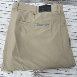 Dunning Men's Golf Pants Size 40 Unhemmed Khaki Stretch Performance Bottoms NWT